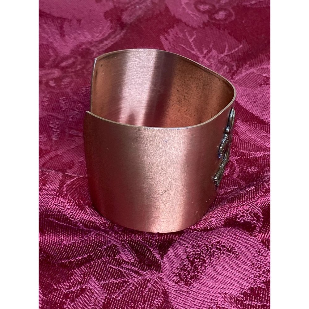 Vintage Southwestern Bucking Bronco Cowboy 3D Copper Cuff Bracelet Horse Western - Picture 3 of 9